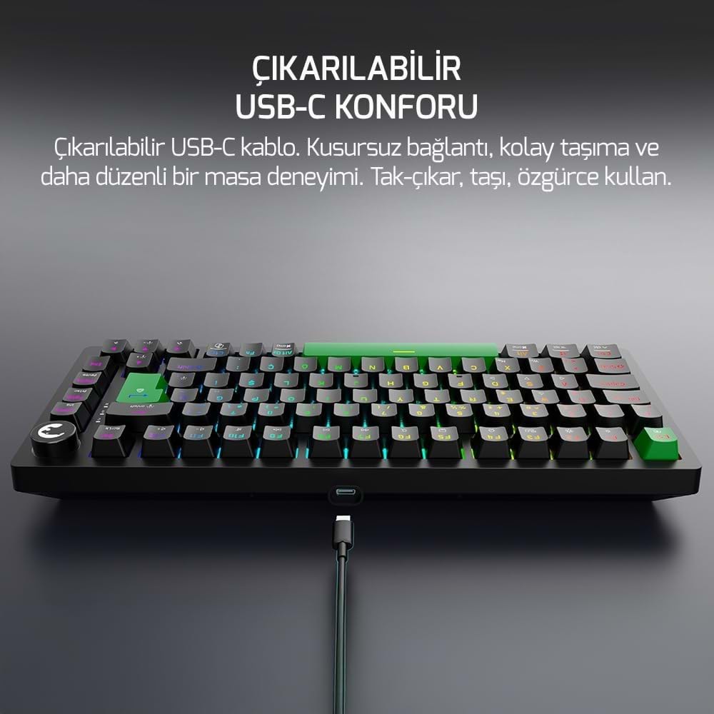 GAMEPOWER TIRUS HE80 8K HZ RGB MANYETİK SWITCH KABLOLU GAMING MEKANİK KLAVYE