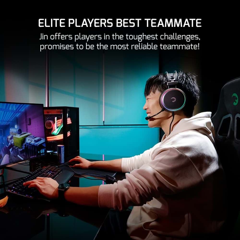 GAMEPOWER JIN 7.1 SURROUND RGB AYDINLATMALI GAMING OYUNCU KULAKLIĞI - SİYAH
