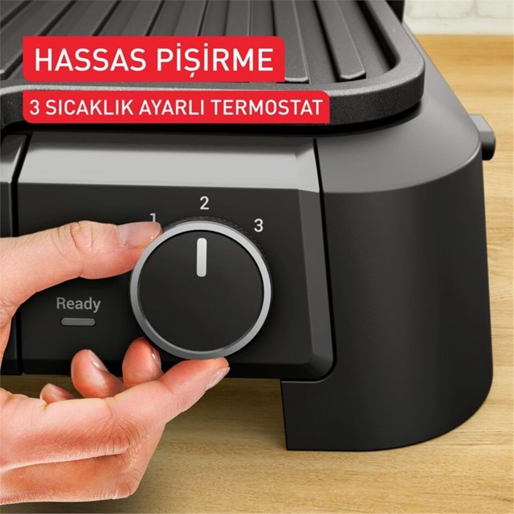 TEFAL GC510DE0 SUPERGRILL 3in1 6 DİLİM KAPASİTELİ 2000W BARBEKÜ IZGARA VE TOST MAKİNESİ - INOX