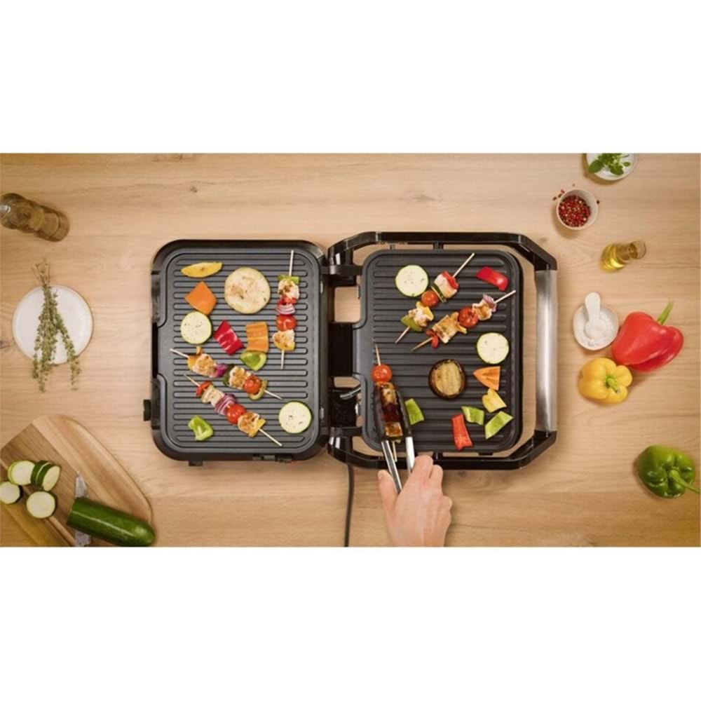 TEFAL GC510DE0 SUPERGRILL 3in1 6 DİLİM KAPASİTELİ 2000W BARBEKÜ IZGARA VE TOST MAKİNESİ - INOX
