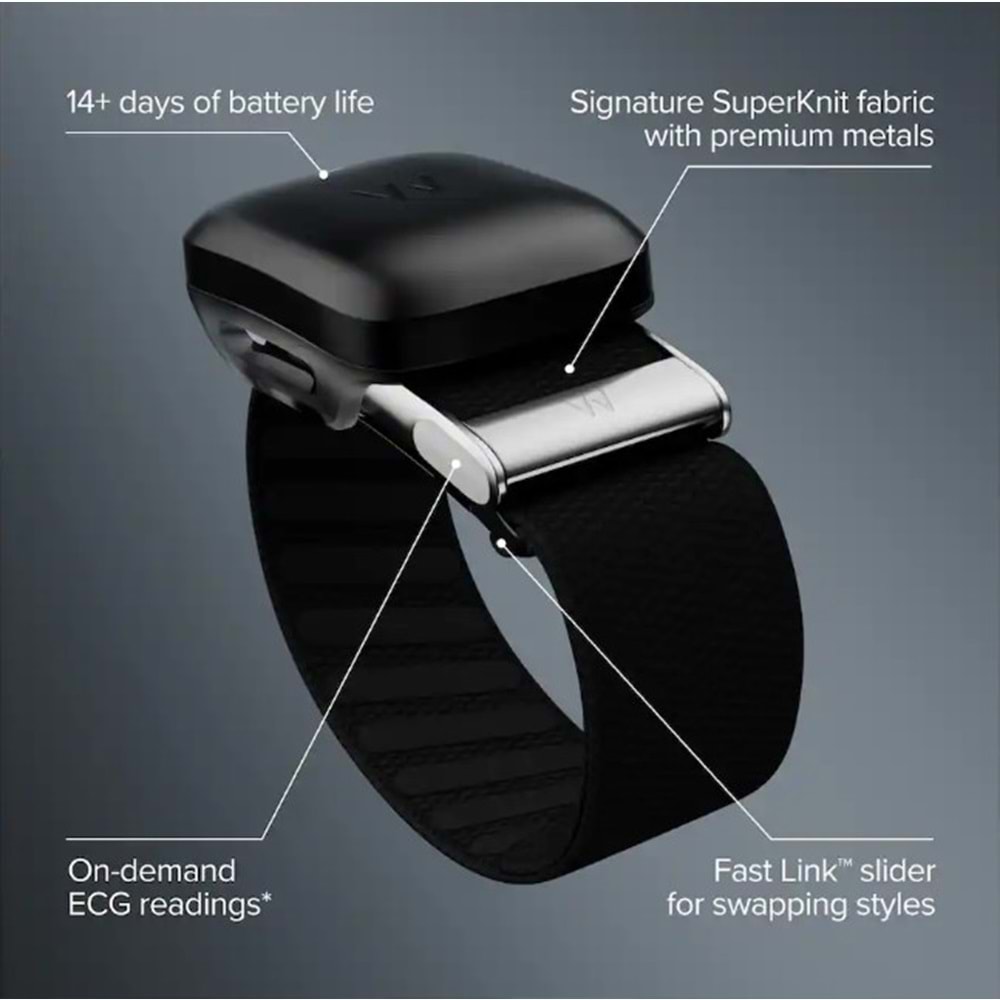 WHOOP LIFE MG TITANIUM SUPERKNIT LUXE | OBSIDIAN + WIRELESS POWERPACK
