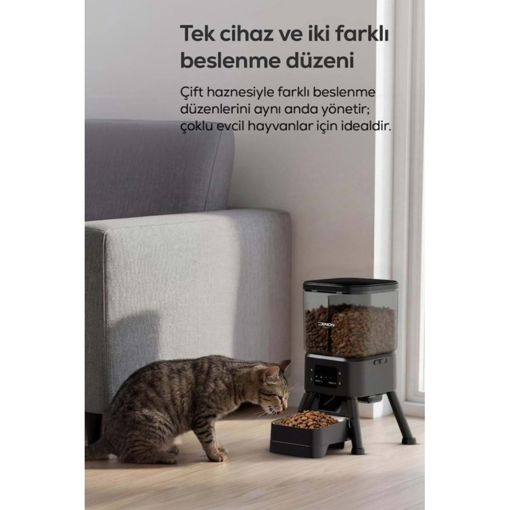 XENON SMART X8615 AKILLI ÇİFT HAZNELİ MAMA KABI 4L