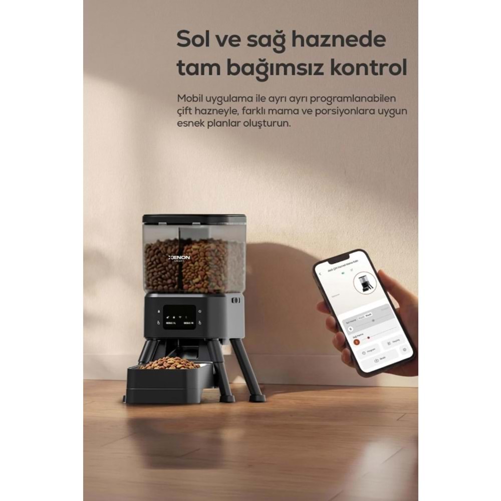 XENON SMART X8615 AKILLI ÇİFT HAZNELİ MAMA KABI 4L