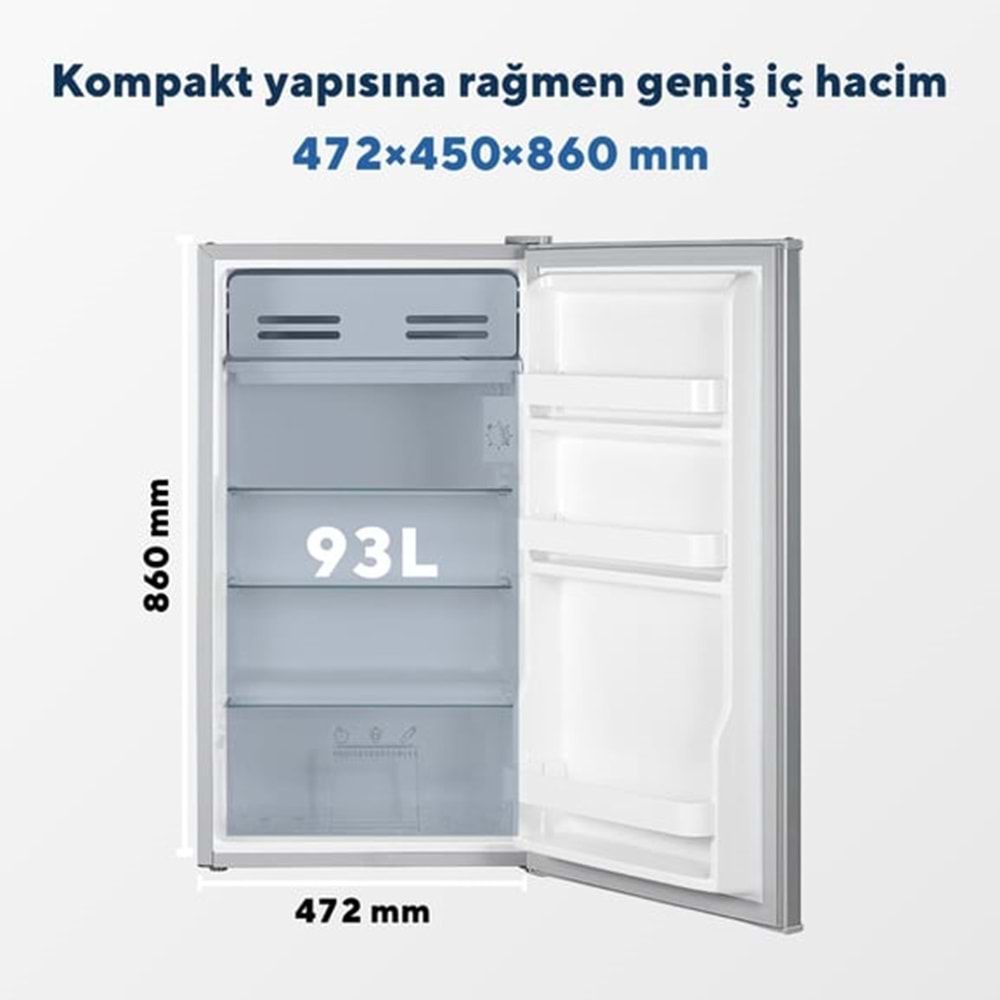 Kumtel Ofis Buzluğu Gri HMB-110SL