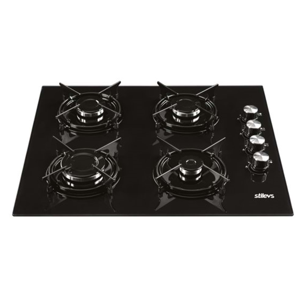 STİLEVS ST-AO-GLS 640-E-BLACK KRISTAL CAM OCAK