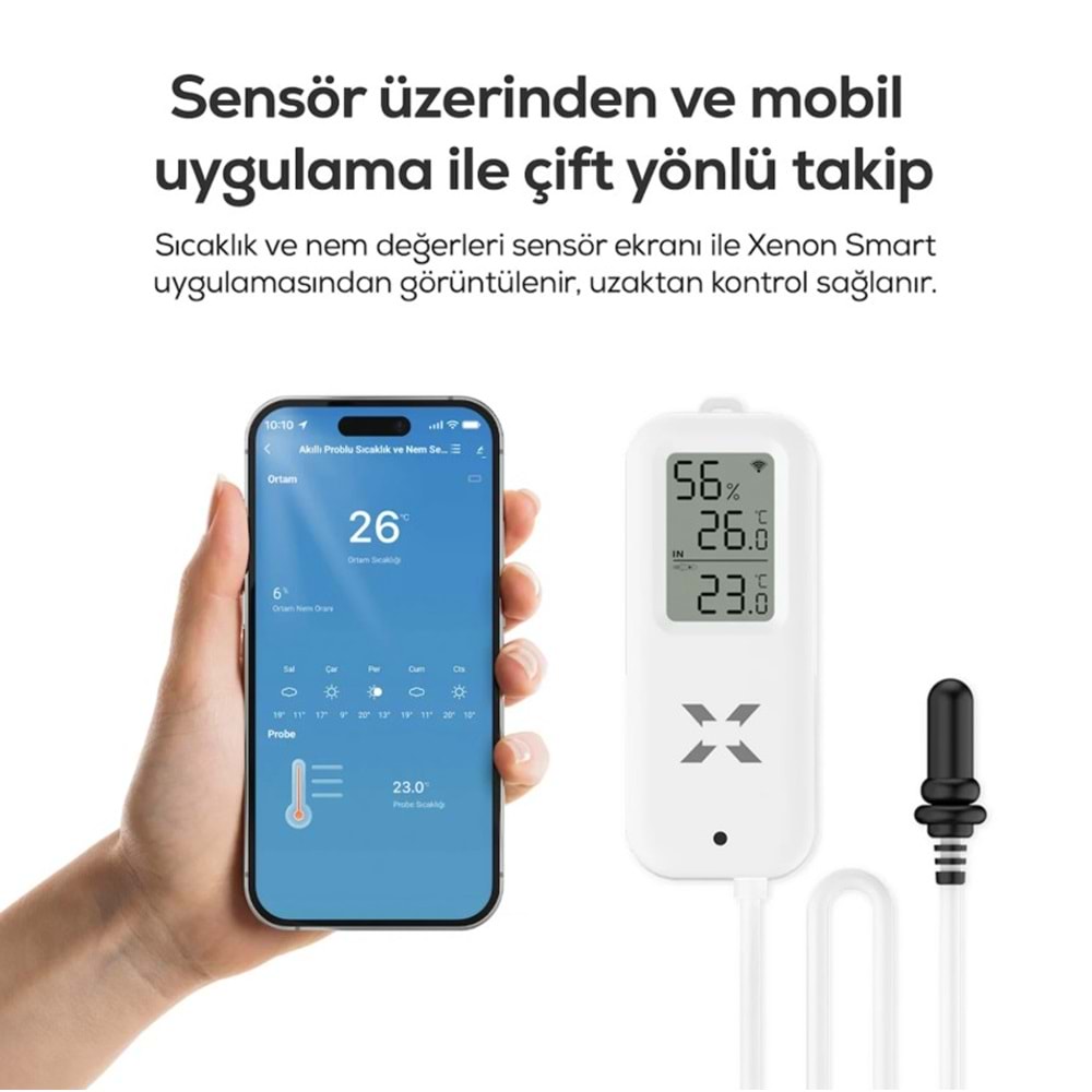 XENON SMART X7509 AKILLI SICAKLIK VE NEM SENSÖRÜ