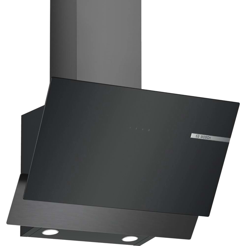 BOSCH DWK65AD30R 616M3 HAVALANDIRMA KAPASİTELİ SİYAH CAM 3 KADEMELİ FÜME DAVLUMBAZ
