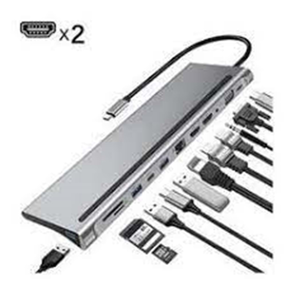 TE-DOS TD-HB6181 USB-C MULTİ FUNCTİON DOCKİNG STATİON LAPTOP GİRİŞİ ÇOĞALTICI