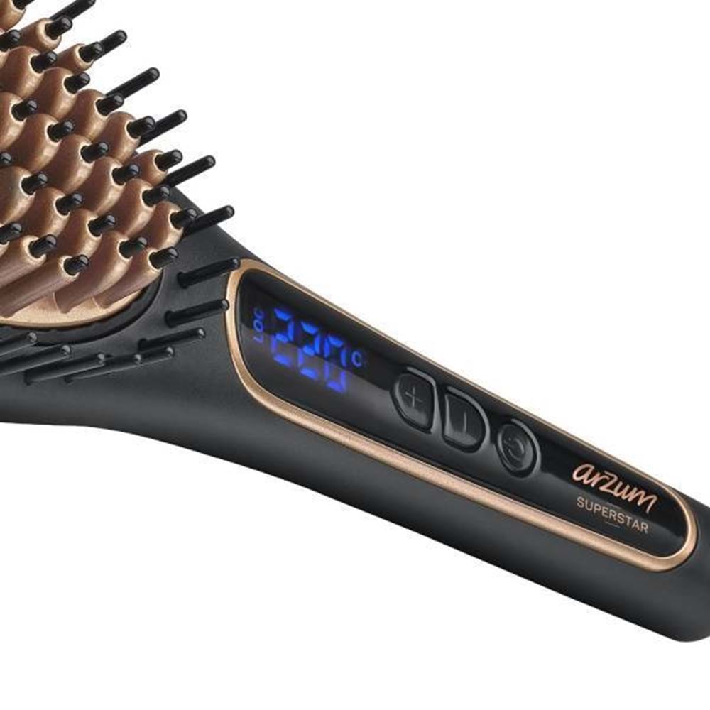 ARZUM SÜPERSTAR SAÇ DÜZLEŞTİRİCİ FIRÇA SİYAH AR5036