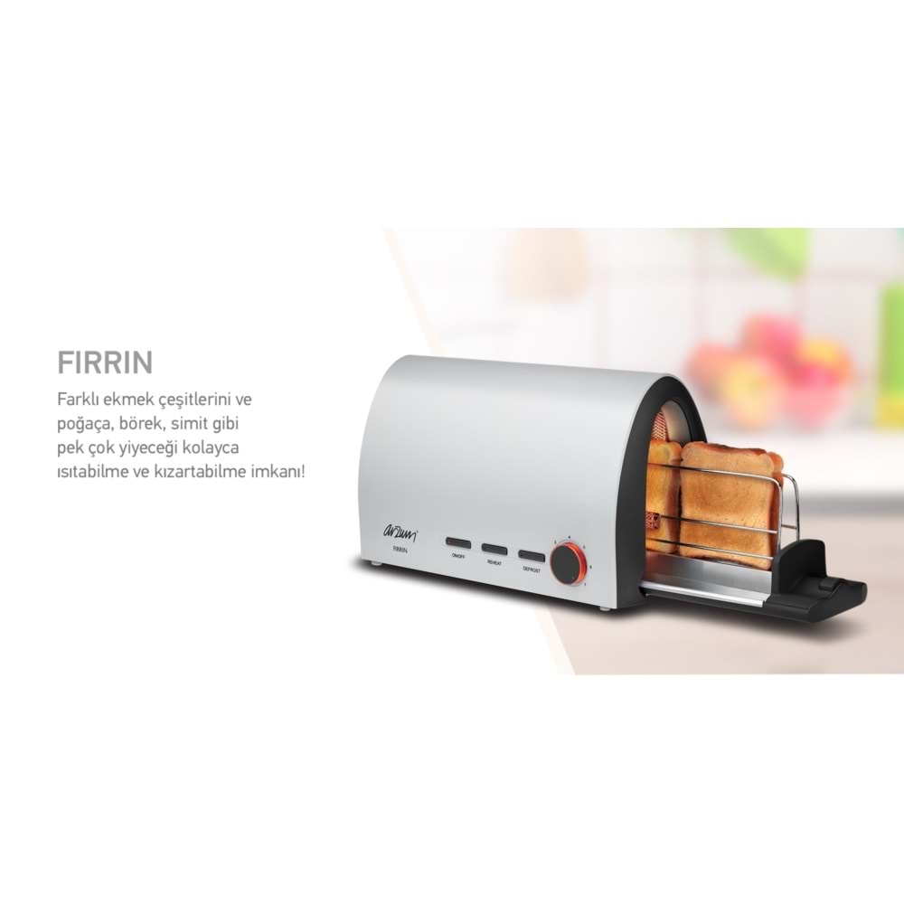 ARZUM AR232 FIRIN EKMEK KIZARTMA MAKİNESİ BEYAZ