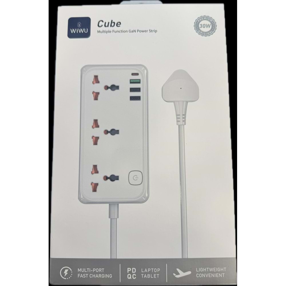 WİWU ÇOK FONKSİYONLU 30W ÜÇLÜ PRİZ S005