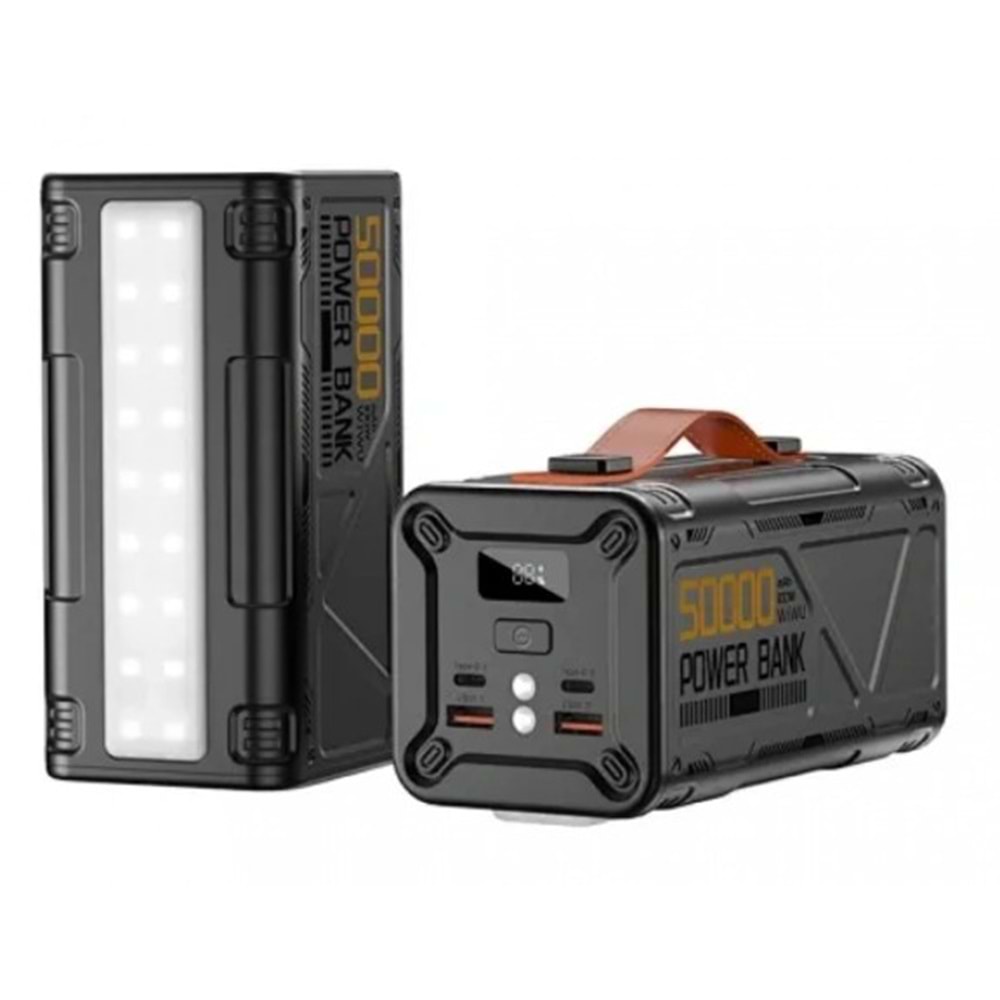 WİWU Wİ-P029 ARMOR 100W 50000mAh HIZLI ŞARJ & EL FENERLİ POWERBANK