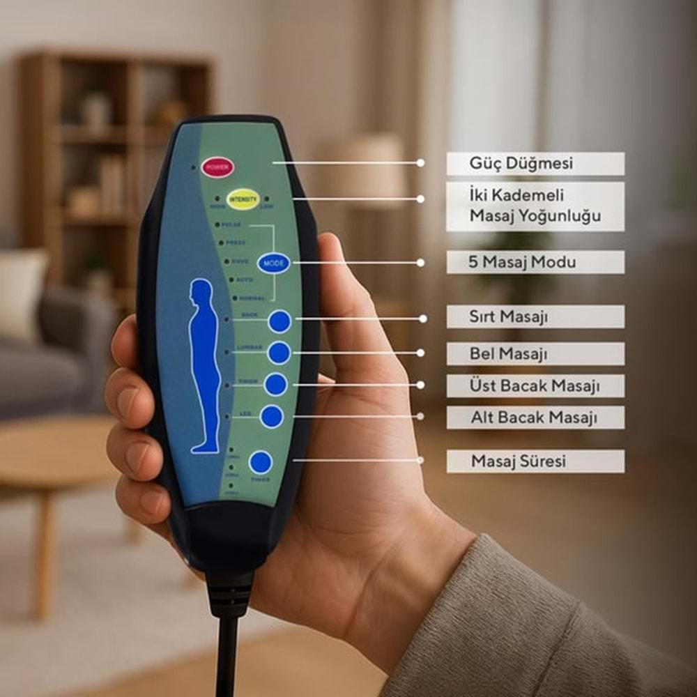 HAPPHOM ELEKTRİKLİ MASAJ KOLTUĞU HAPMC-01 BEYAZ