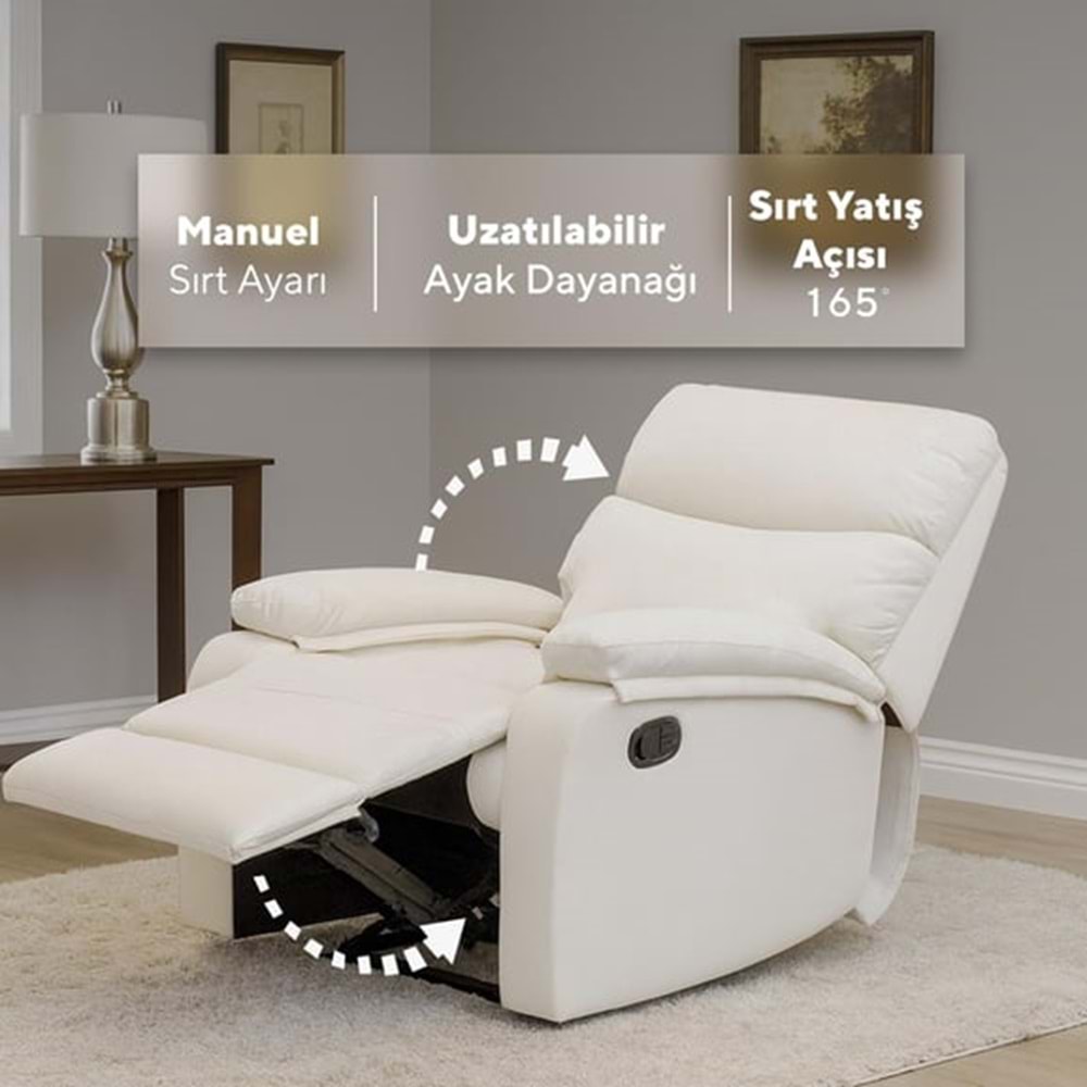 HAPPHOM ELEKTRİKLİ MASAJ KOLTUĞU HAPMC-01 BEYAZ