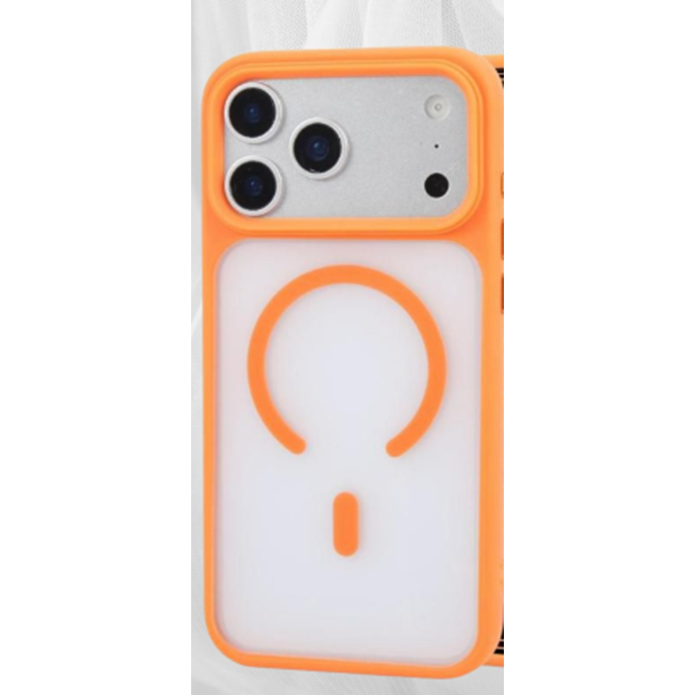 SUNİX VERA KAPAK İPHONE 17 PRO MAX ŞEFFAF TURUNCU MAGSAFE KILF
