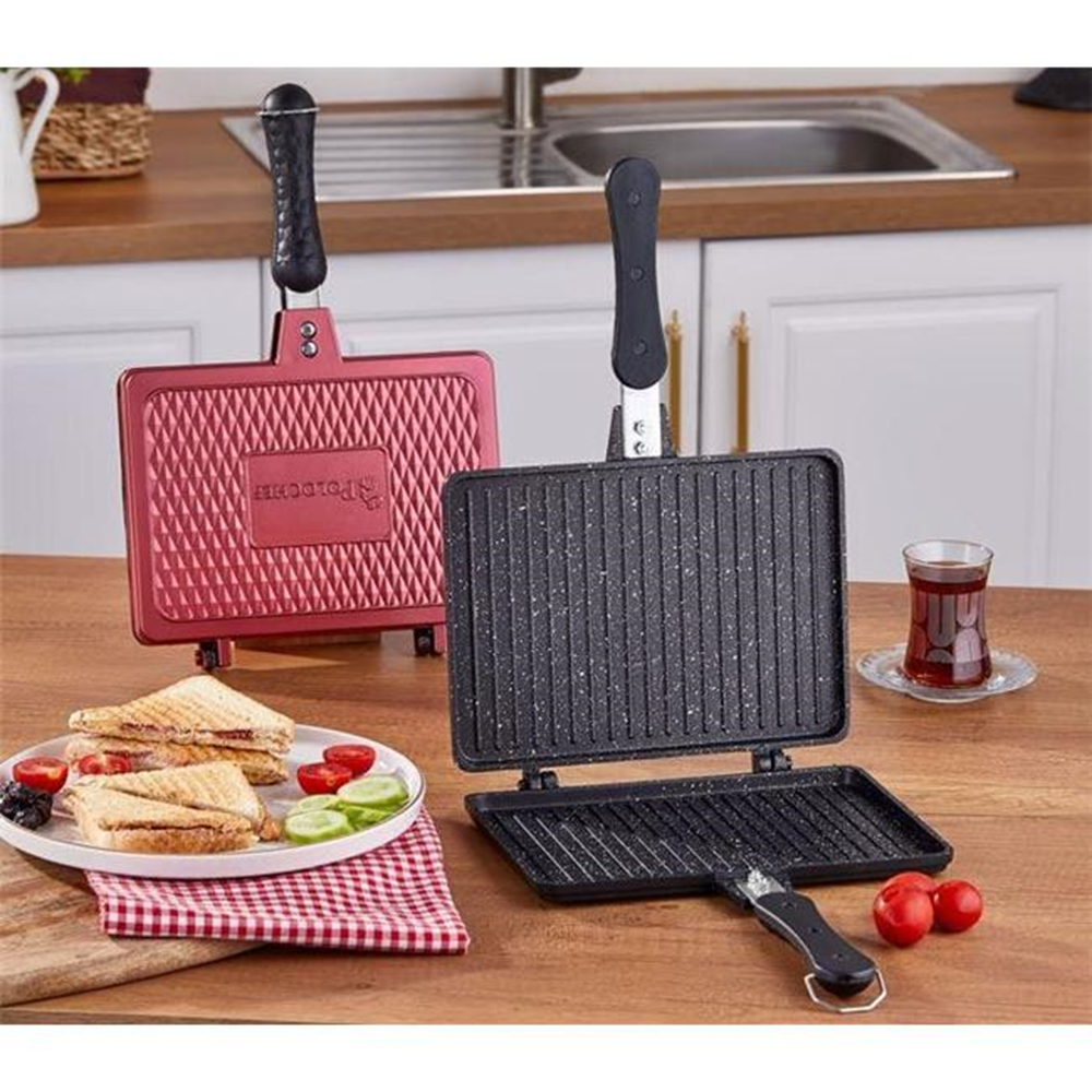 POLOCHEF CRYSTAL GRANİT DÖKÜM TOST MAKİNASI OTM-124