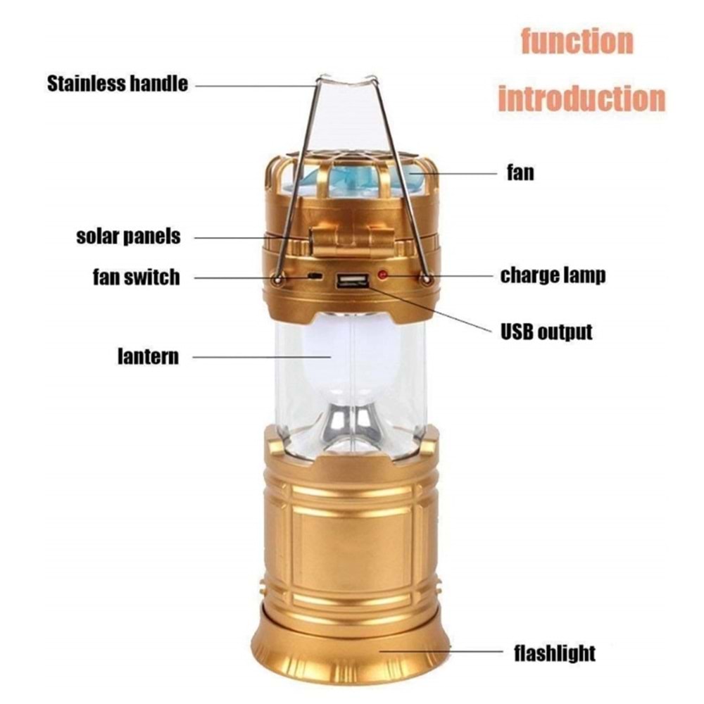 ETM 5806F SOLAR FANLI KAMP LAMBASI