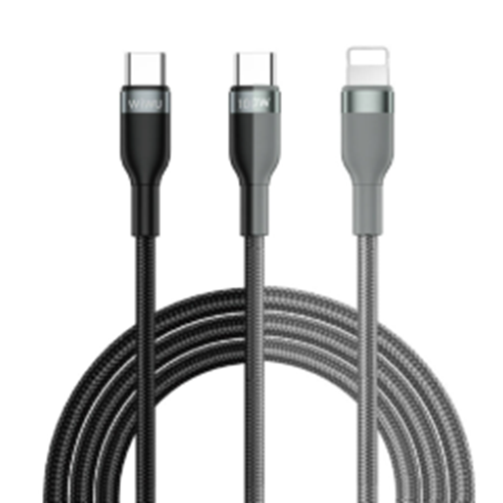 WİWU CONCİSE 100W 2 İN 1 PD DATA VE ŞARJ KABLOSU 1.2M TYPE-C&TYPE-C + LİGHTNİNG C029