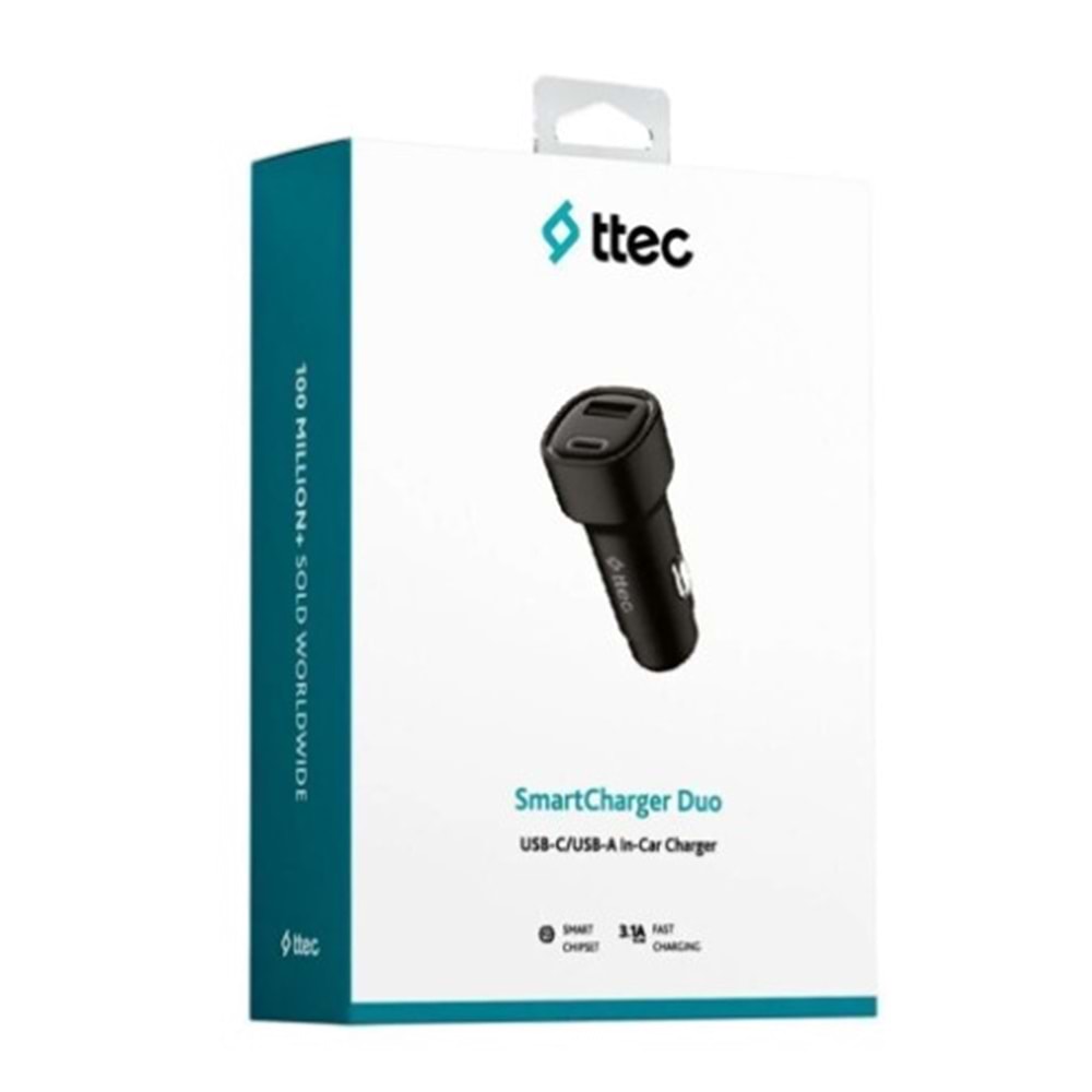TTEC SMARTCHARGE DUO 3.1A ARAÇ ŞARJ ALETİ USB-C+USB-A 2CKS35S
