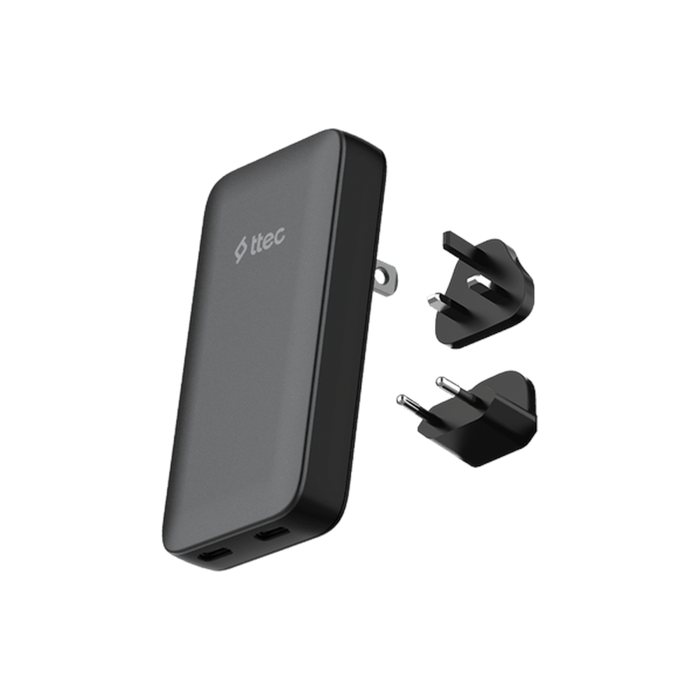 TTEC SMARTCHARGER TRIO GAN 65W PD EU-UK-US/AUS ULUSLARARASI İNCE TASARIMLI SEYAHAT ŞARJ KİTİ 2SCG06S