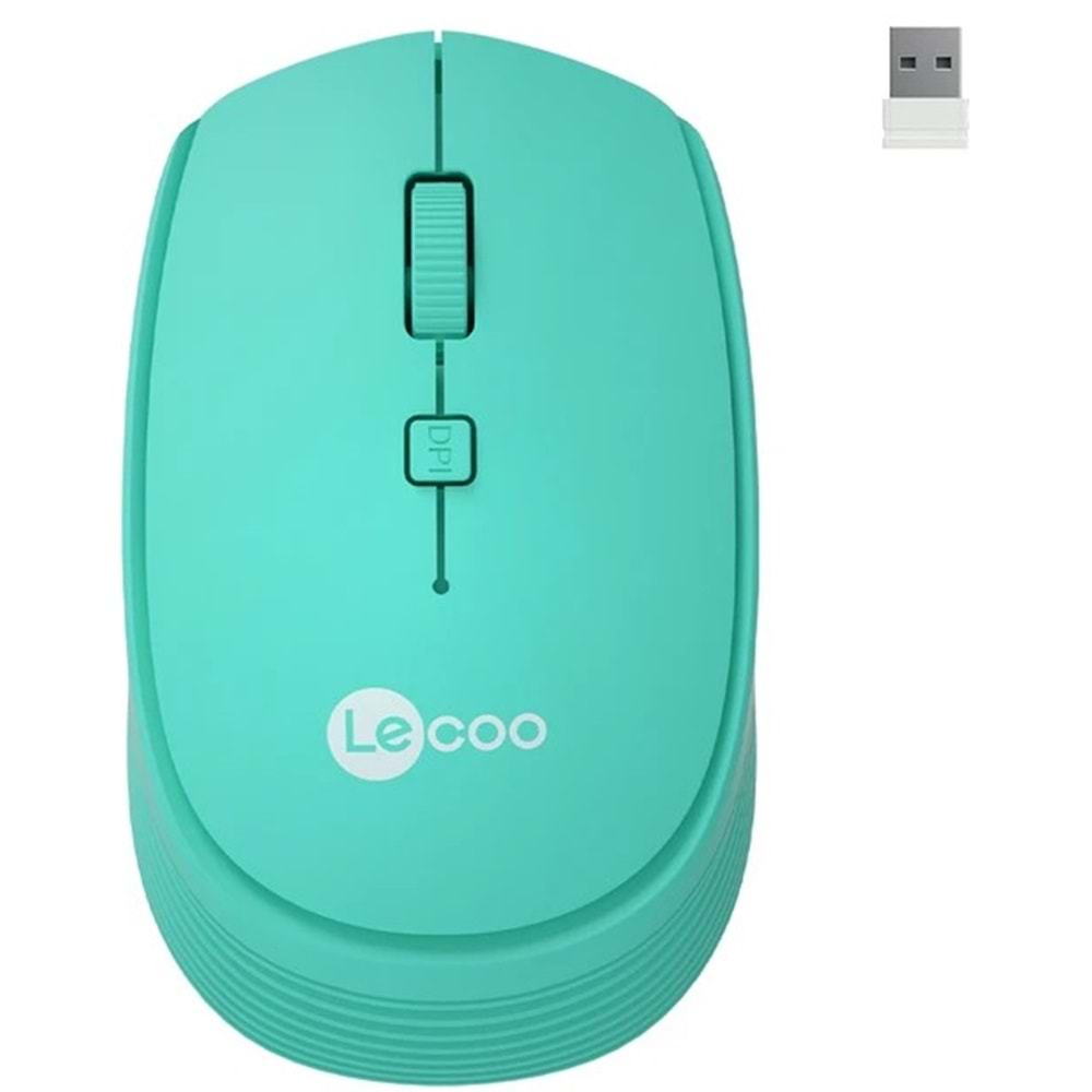 LECOO WS202 WİRELESS MOUSE TURKUAZ