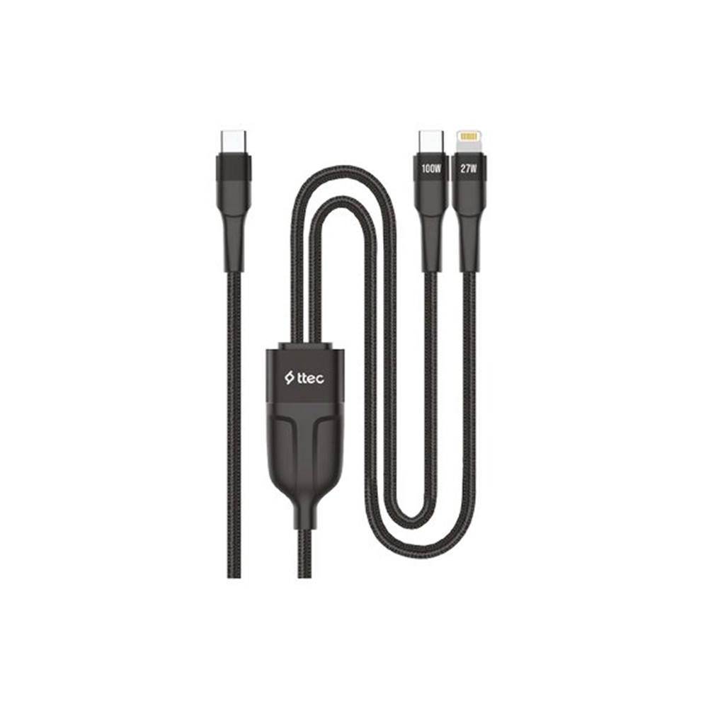 TTEC 2DK56S ALUMİCABLE DUO TYPE-C & LİGHTNİNG 100W 150CM HIZLI ŞARJ KABLOSU