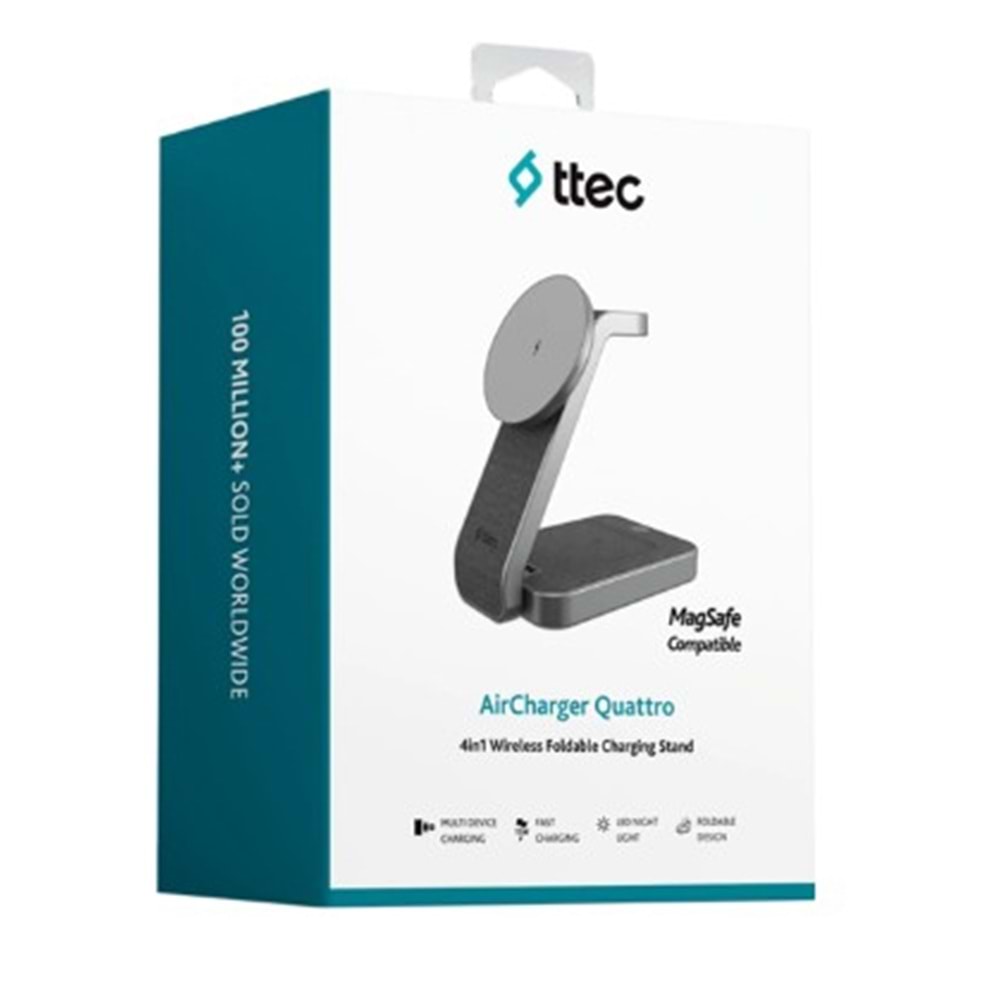 TTEC 2KS38S AİRCHARGER QUTTRO 4 İN 1 KABLOSUZ ŞARJ STANDI