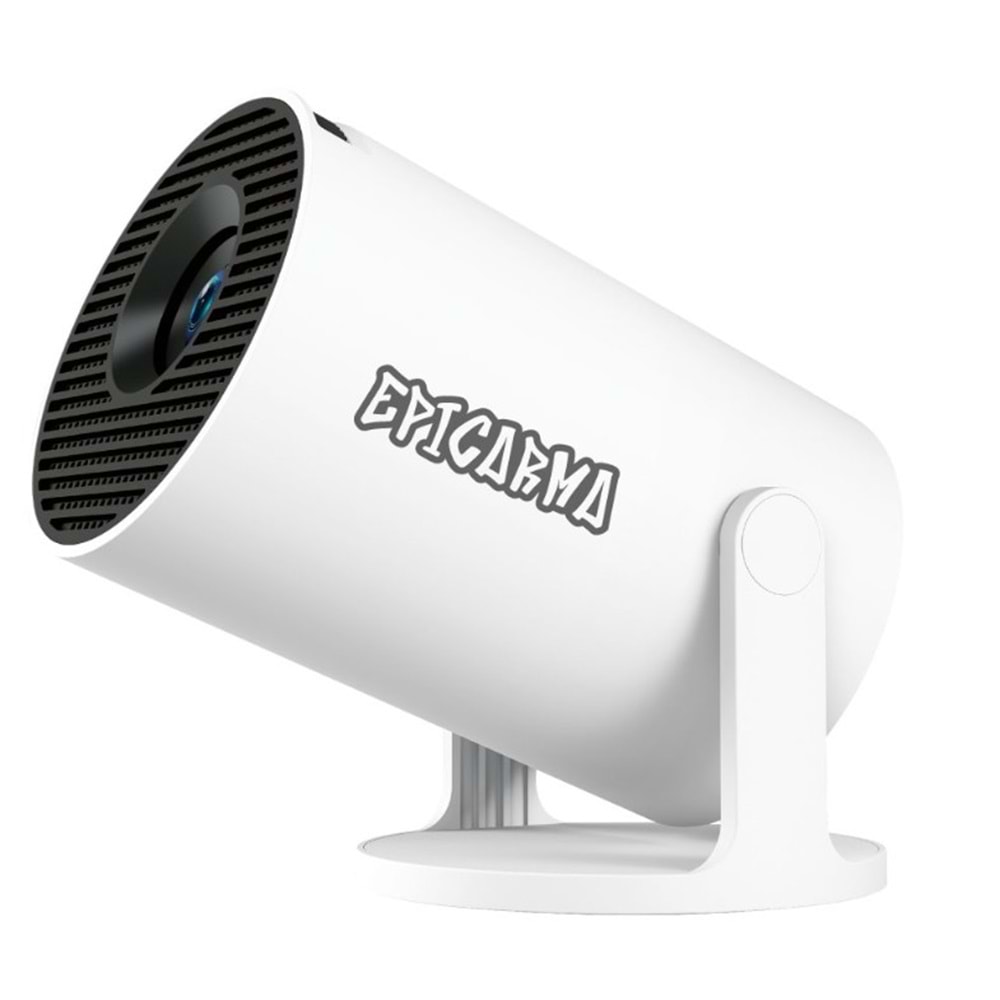 EPICARMA SMART MINI PROJECTOR ANDROID 14 İŞLETİM SİSTEMLİ 4K DESTEKLİ 180° DÖNEBİLEN TAŞINABİLİR SİNEMA PROJEKSİYON CİHAZI