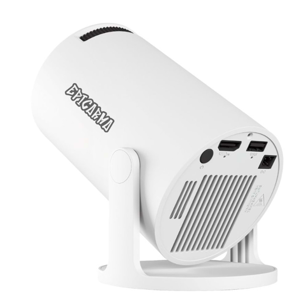 EPICARMA SMART MINI PROJECTOR ANDROID 14 İŞLETİM SİSTEMLİ 4K DESTEKLİ 180° DÖNEBİLEN TAŞINABİLİR SİNEMA PROJEKSİYON CİHAZI