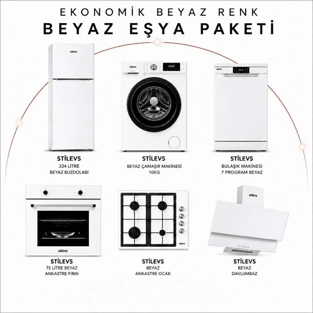 STİLEVS BEYAZ EŞYA PAKET EKONOMİK PAKET BEYAZ RENK
