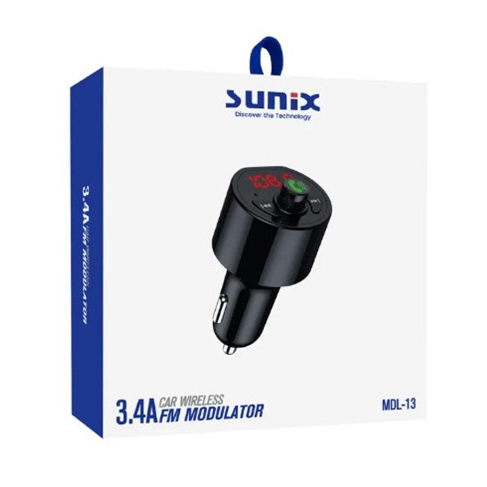 SUNİX MDL-13 CAR WIRELESS 3.4A FM MODULATOR