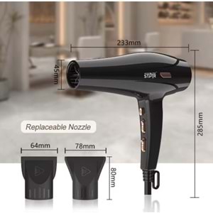 WİNNİNG STAR ST-5714 2400W SAÇ KURUTMA MAKİNESİ