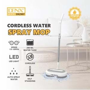DENX KABLOSUZ ŞARJLI MOP SÜPÜRGE SU PÜSKÜRTMELİ DX2907 2553030