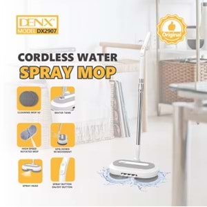 DENX KABLOSUZ ŞARJLI MOP SÜPÜRGE SU PÜSKÜRTMELİ DX2907 2553030