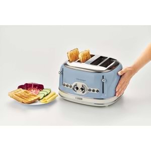 ARİETE 0156 VİNTAGE EKMEK KIZARTMA MAKİNESİ 4 GÖZLÜ MAVİ RENK