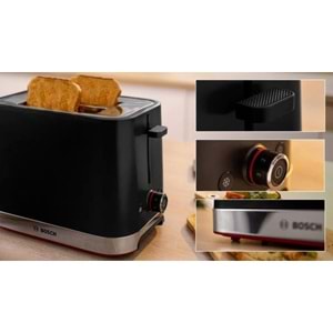 BOSCH TAT4M223 MYMOMENT 2 DİLİMLİ EKMEK KIZARTMA MAKİNESİ - SİYAH