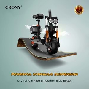 CRONY M5 Pro 1500W Yüksek Hızlı Elektrikli Scooter – Bluetooth Hoparlörlü, Mobil Uygulama Bağlantılı, IPX4 Suya Dayanıklı, 120 kg Taşıma Kapasiteli (Yetişkin & Çocuk)