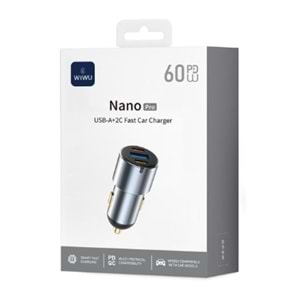 CC032 NANO PRO SERİSİ DUAL TYPE-C + USB-A 60W ARAÇ ŞARJI