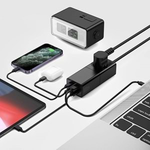 S004 WİWU GAN TECH 2 TYPE-C VE 2 USB-A PRİZ 100W 150CM