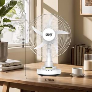 WINNING STAR ST-4060 ŞARJ EDİLEBİLİR 14 INÇ AYAKLI VANTİLATÖR - USB GİRİŞLİ TAŞINABİLİR STAND FAN