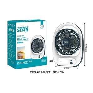 WINNING STAR ST-4054 ŞARJLI MASAÜSTÜ VANTİLATÖR & IŞIKLI