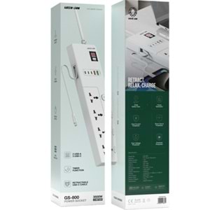 Green Lion GS-800 2 Metre Grup Priz 3500W - Beyaz GNGS8PSKT2WH