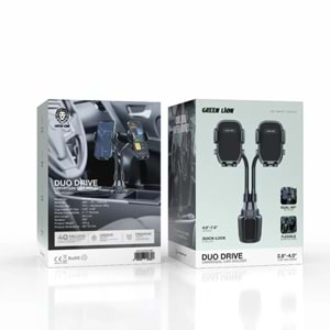 Green Lion Dual Drive Araç İçi Telefon Tutucu - Siyah GNDUDCRHLDBK