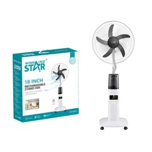 WINNING STAR ST-4313 SOLAR PANELLİ ŞARJ EDİLEBİLİR UZAKTAN KUMANDALI BUHARLI VANTİLATÖR