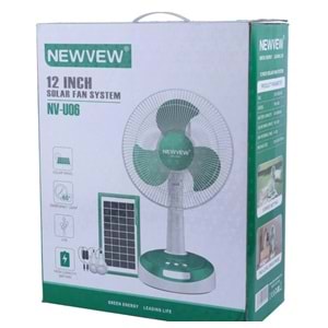 NEWVEW NV-U06 12 İNÇ SOLAR PANELLİ VANTİLATÖR SİSTEMİ