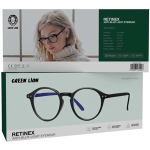 GREEN LION RETINEX MAVİ IŞIK ENGELLEYİCİ GÖZLÜK SİYAH - GNRTABGLSBK
