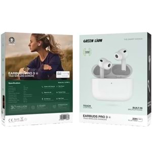 GREEN LION EARBUDS PRO 3 TWS KABLOSUZ KULAKLIK BEYAZ - GNPRO3TWSWH