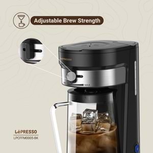 LEPRESSO COLD BREW SOĞUK KAHVE YAPMA MAKİNESİ 2.5L 750W SİYAH - LPCFFM0005BK