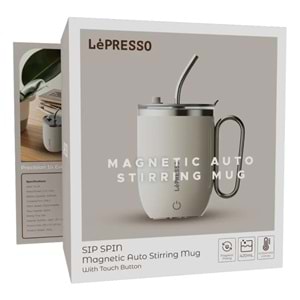 LEPRESSO SIP SPIN AUTO STIRRING MUG 420ML BEYAZ - LPCFFASM0073WH
