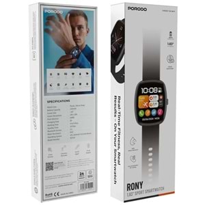 PORODO RONY AKILLI SAAT IP67 SU GEÇİRMEZ SİYAH - PDT69BK